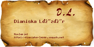 Dianiska Lázár névjegykártya